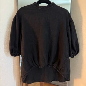 Zara Black Puff Sleeve Top
